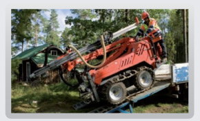 Débarquement d'une machine de forage